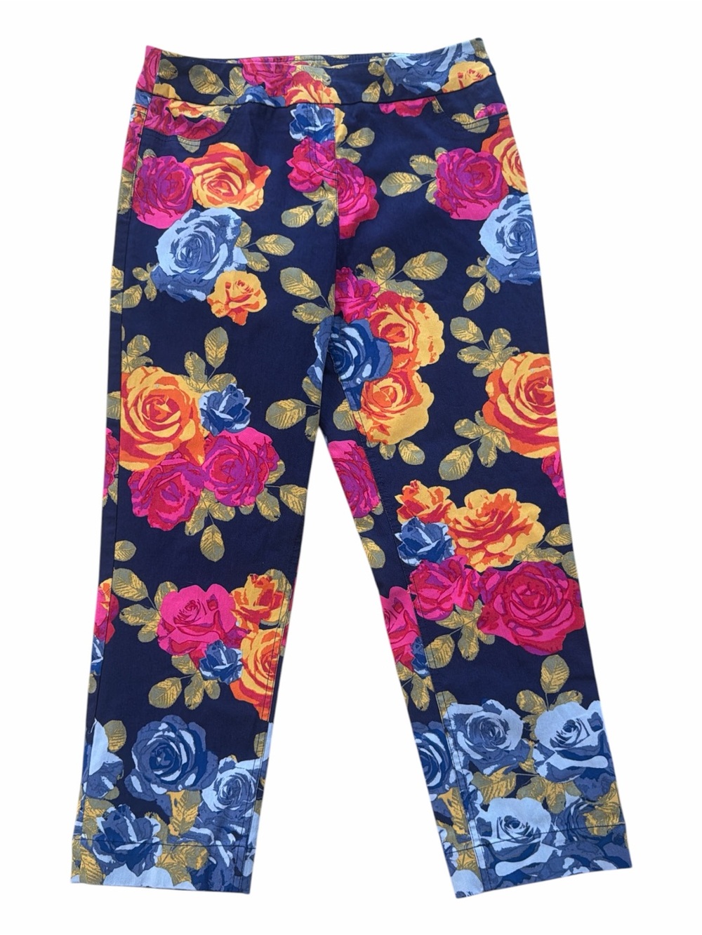 Soft Surroundings Superla Pull on Floral Pattern Stretch Pants